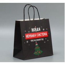 Пакеты подарочные новогодние, 22*22*11 см, в ассортименте